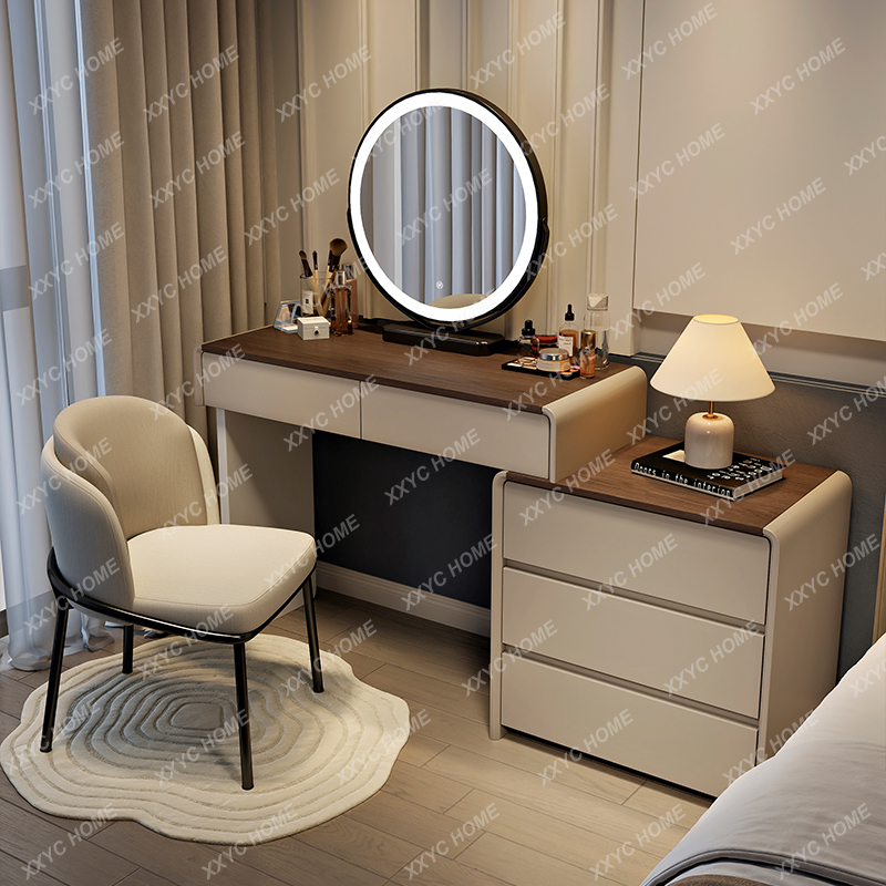 Beauty Makeup Vanity Set - HHAesthetic خشبية الغرور الجدول مرآة مجموعة