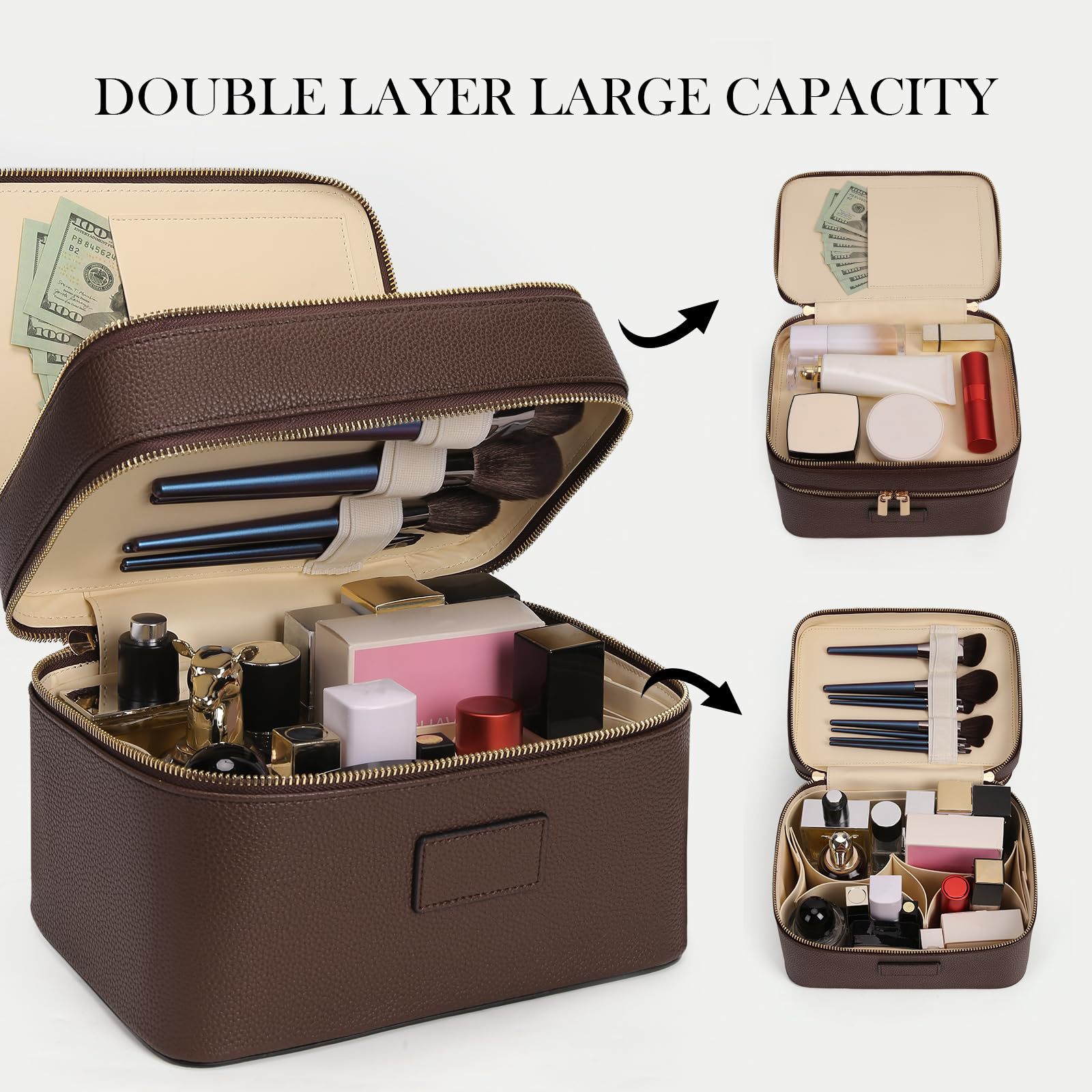 Beauty Makeup Case - حقيبة مستحضرات تجميل فاخرة كبيرة السعة