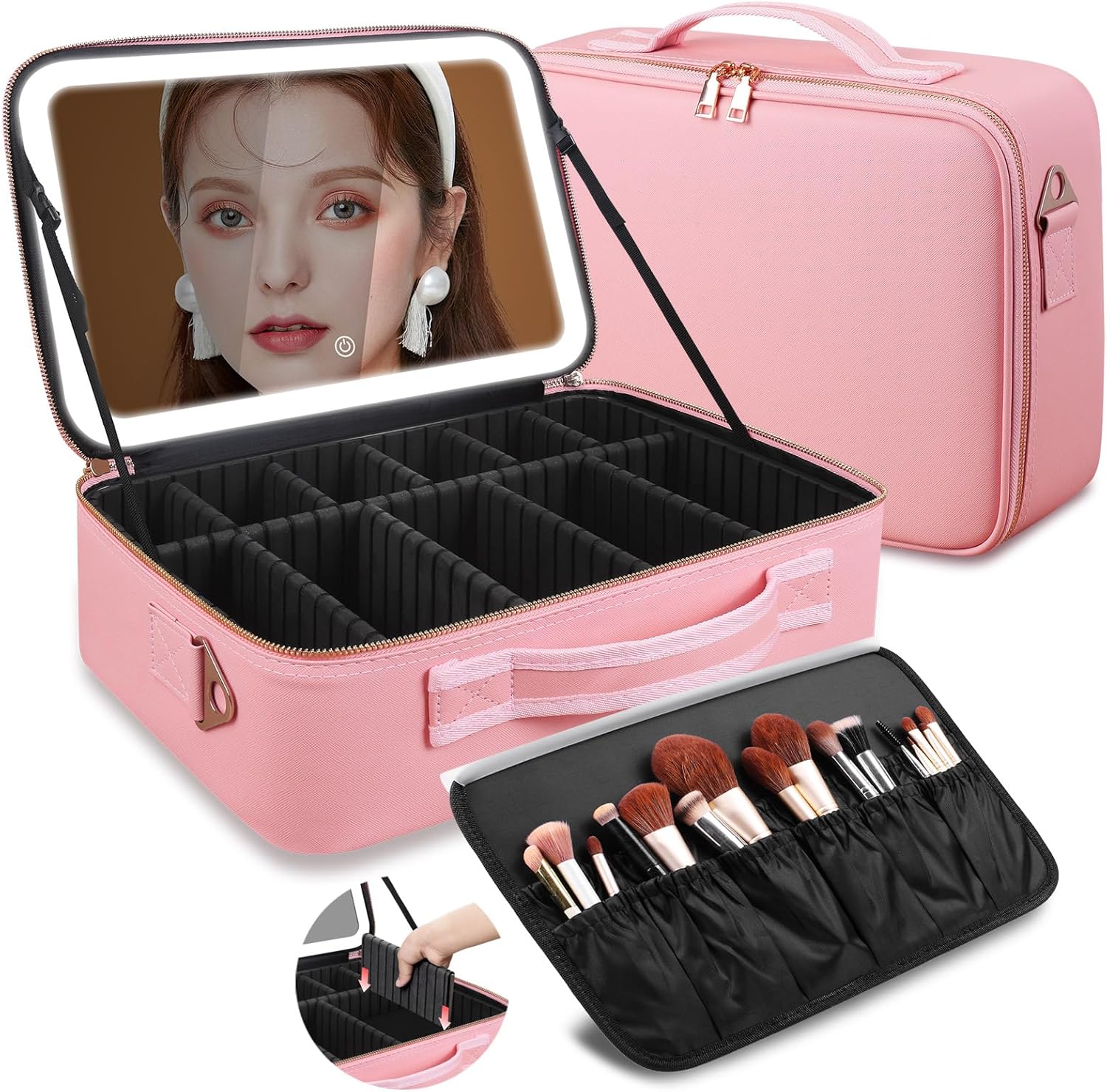Beauty Makeup Case - حقيبة مكياج كبيرة السعة 15''×11'' مع