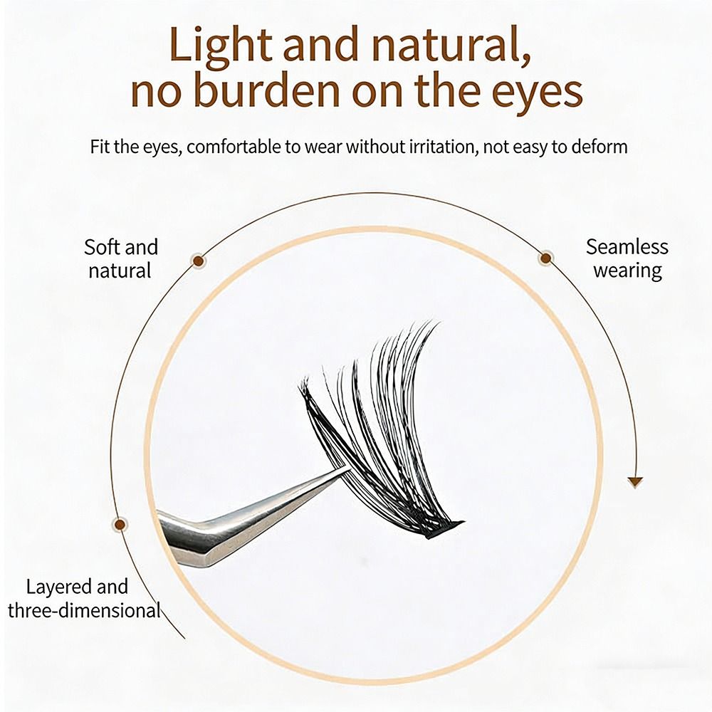 False Eyelashes Natural - رموش صناعية بمظهر طبيعي، تصميم ثلاثي