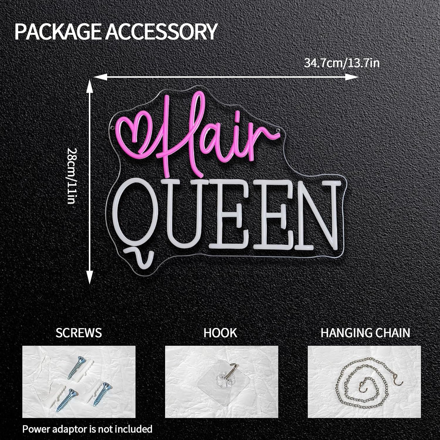 لافتة نيون LED تعمل بمنفذ USB  - مراجعة Beauty Queen Makeup Studio وسعره