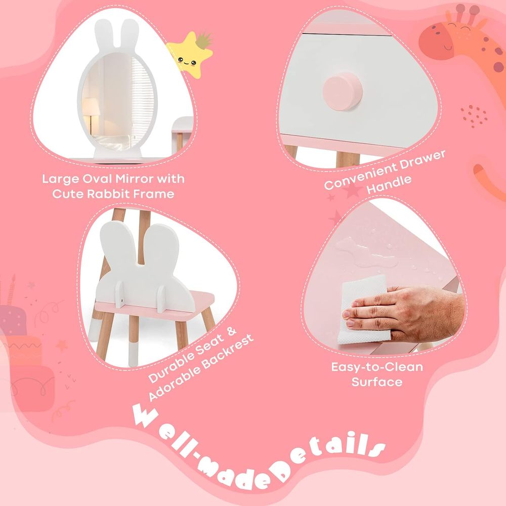 طاولة مكياج للأطفال بتصميم أرن - مراجعة Beauty Makeup Vanity Set وسعره