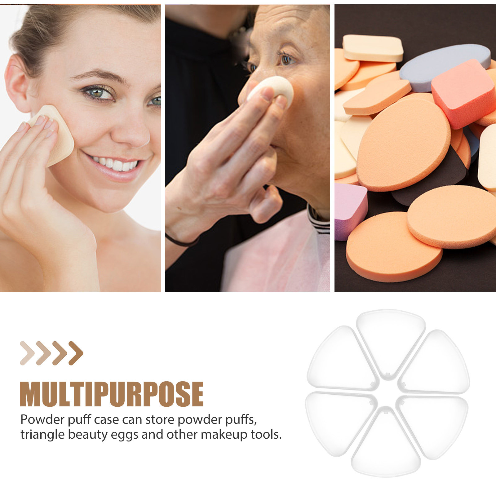 6 قطع حافظة إسفنج مكياج مثلثة  - مراجعة Beauty Makeup Case وسعره