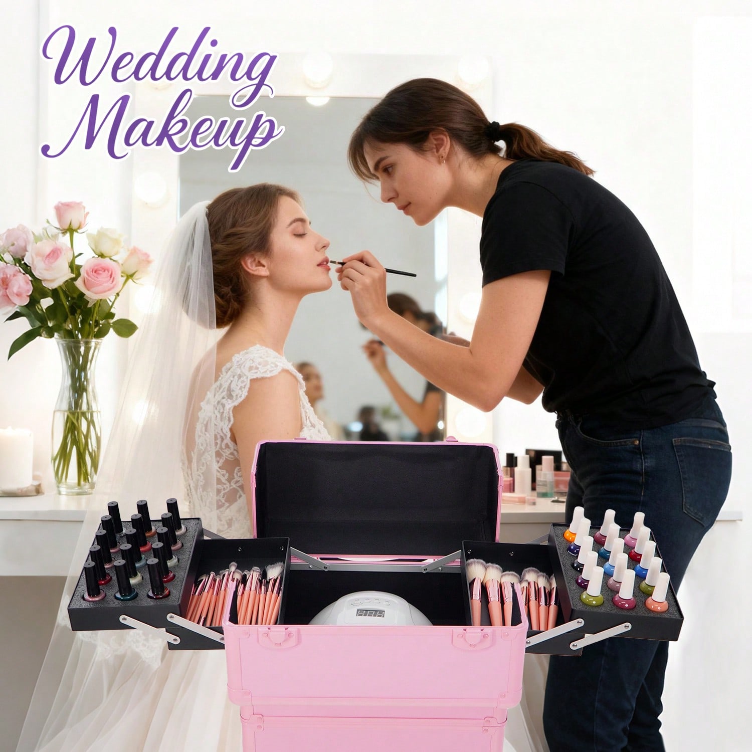 حقيبة مكياج متحركة 4 في 1 على  - مراجعة Beauty Makeup Case وسعره