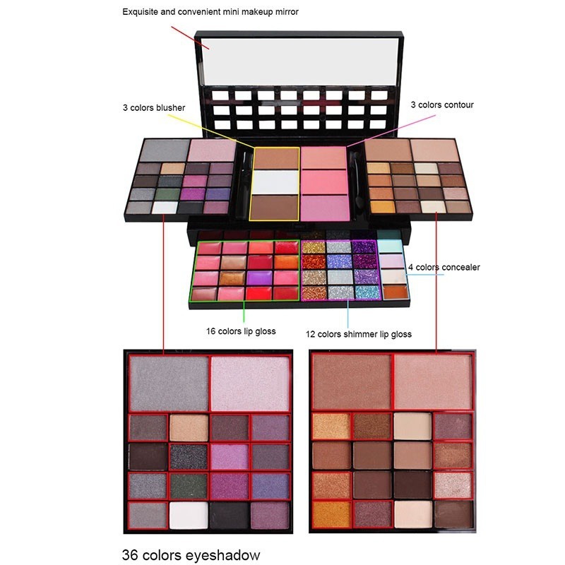 40/74/78 لون بريق عينيه لوحة م - مراجعة Beauty Book Makeup Kit وسعره