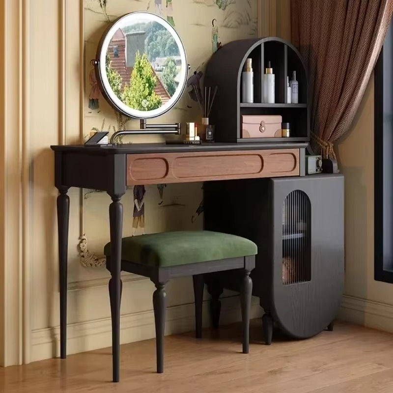 طاولة تجميل إيطالية سوداء مع د - مراجعة Beauty Makeup Vanity Set وسعره